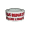 Ruban adhésif d'emballage 28mic blanc imprimé "NE PAS DEPALETTISER" en rouge - rouleau adhésif d'expédition 50 mm x 100 m