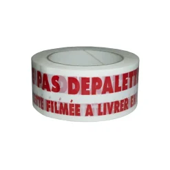 Ruban adhésif d'emballage 28mic blanc imprimé