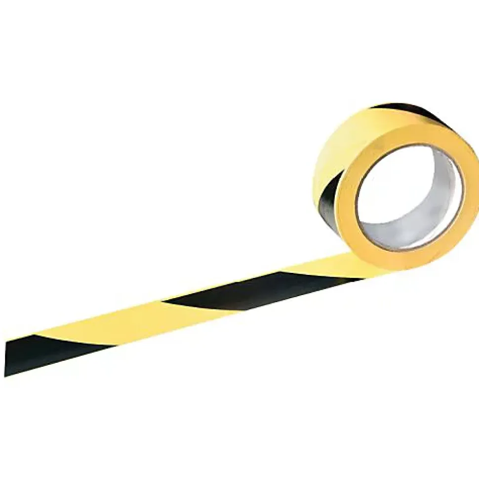 Ruban adhésif noir et jaune PVC 350 50 mm x 66 m - EUROCELL - PE07PA0035