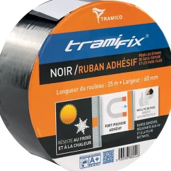 Ruban adhésif étanche pour écrans de sous-toiture et pare-pluie Tramifix - Tramico - Longueur 25 m - Coloris noir