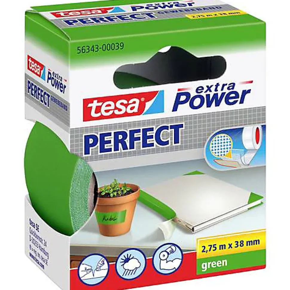 Ruban adhésif toilé Tesa Extra Power 56343-00039-03 vert 38 mm x 2,75 m