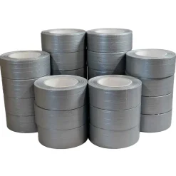 Ruban adhésif toile américaine gris 175mic - rouleau adhésif 48 mm x 50 m pour les raccordements et réparations - Carton de 24