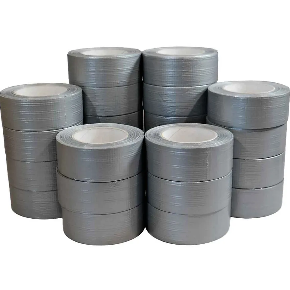Ruban adhésif toile américaine gris 175mic - rouleau adhésif 48 mm x 50 m pour les raccordements et réparations - Carton de 24