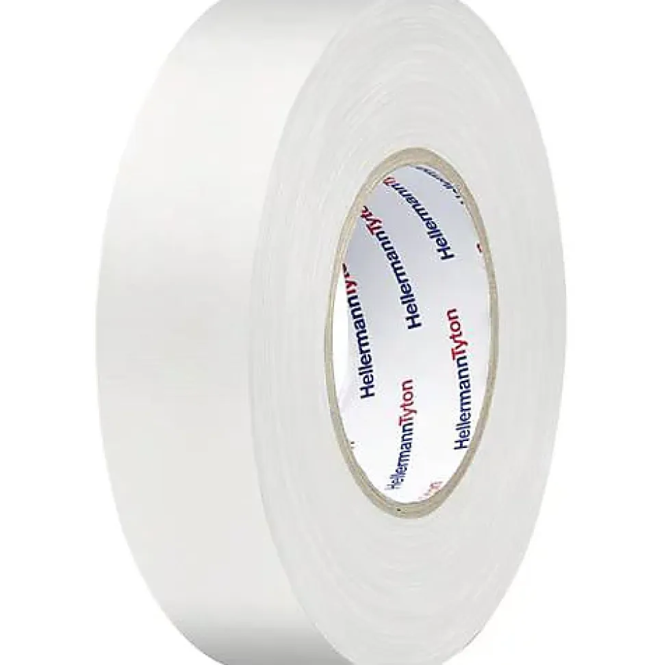 Ruban adhésif toile9 HelaTape Tex HellermannTyton 50 mm x 50 m blanc - HTAPE-TEX-WH-50x50