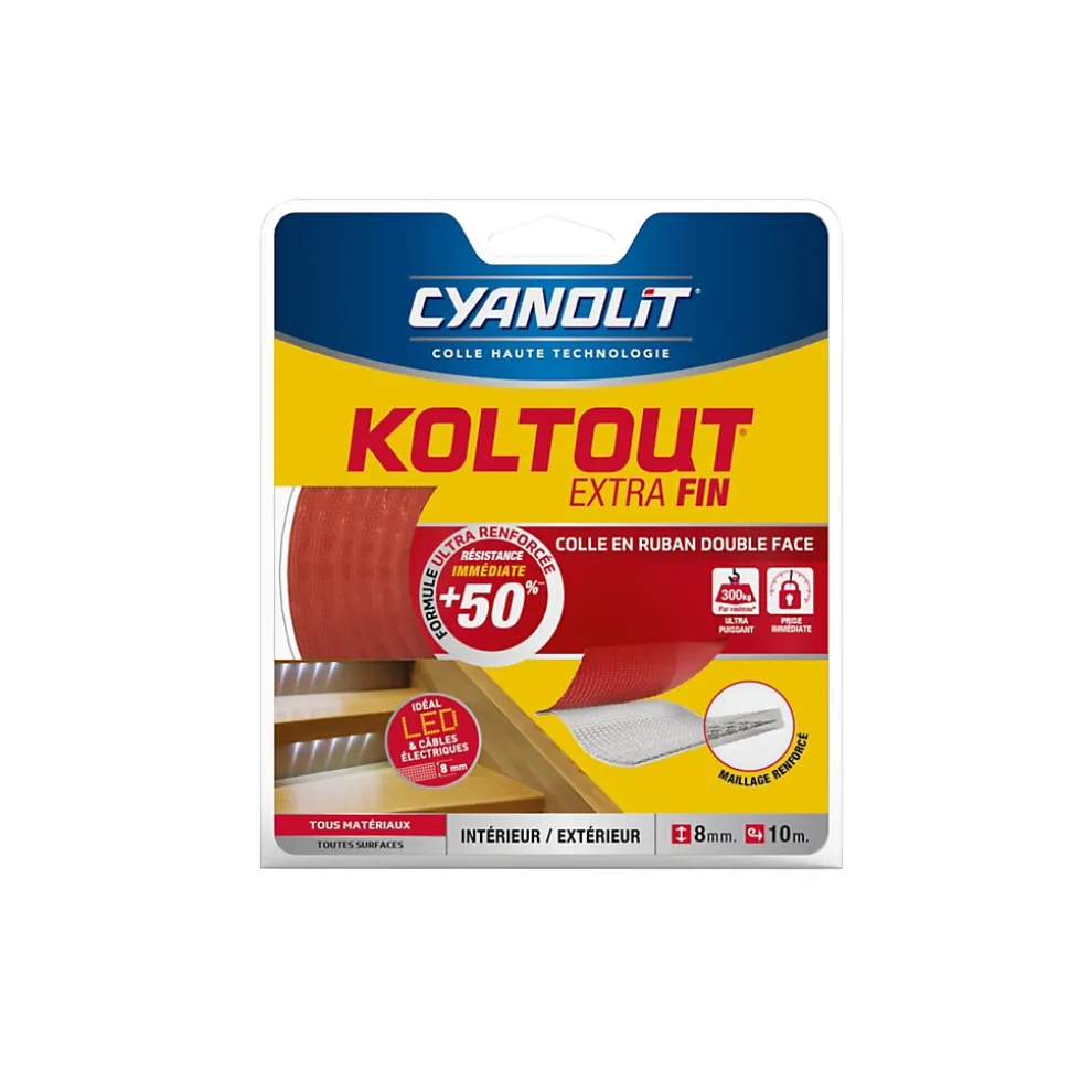 Ruban colle Koltout extra fin h. 8 mm x l. 10 m