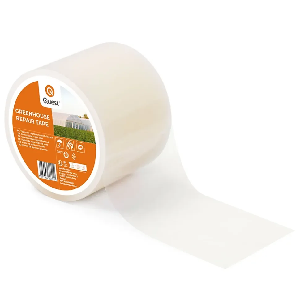 Ruban de réparation autocollant pour film horticole, 75mm/15m, transparent