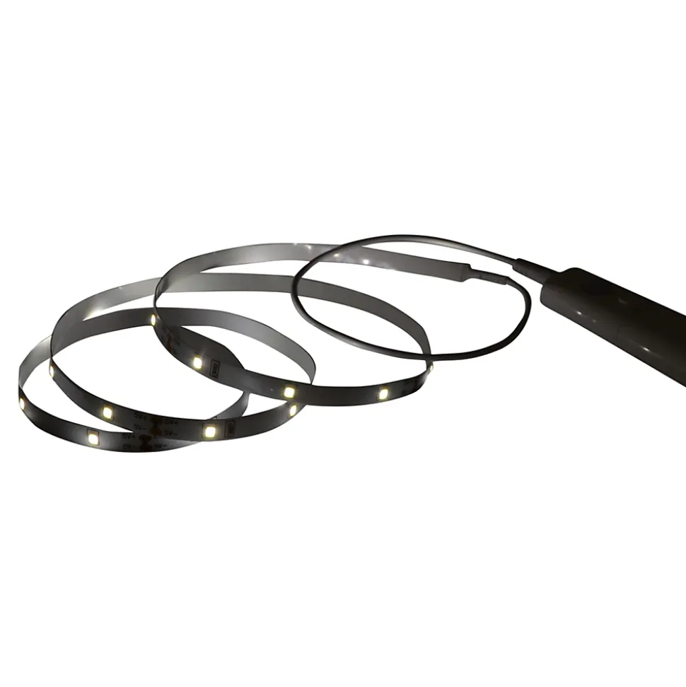 Ruban lumineux à piles à détection Lacerda LED intégrée blanc neutre IP20 130lm 2W L.100cm blanc GoodHome