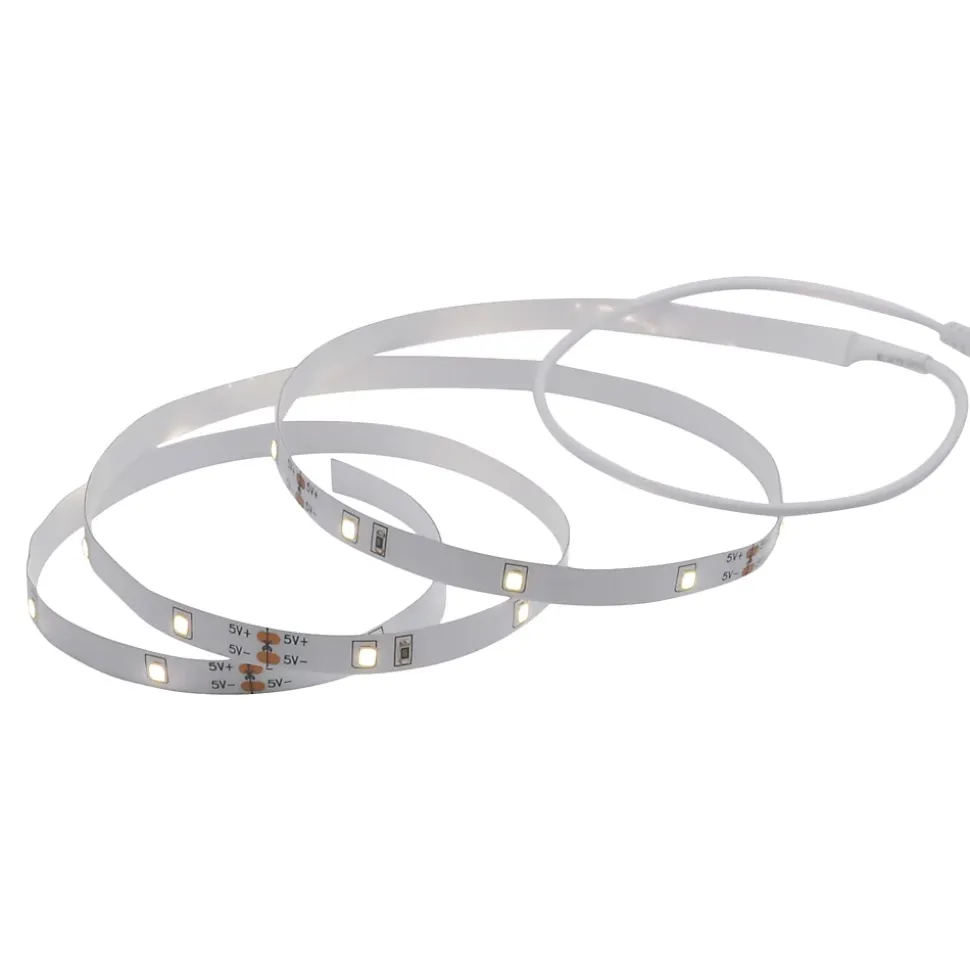 Ruban lumineux à piles à détection Lacerda LED intégrée blanc neutre IP20 130lm 2W L.100cm blanc GoodHome