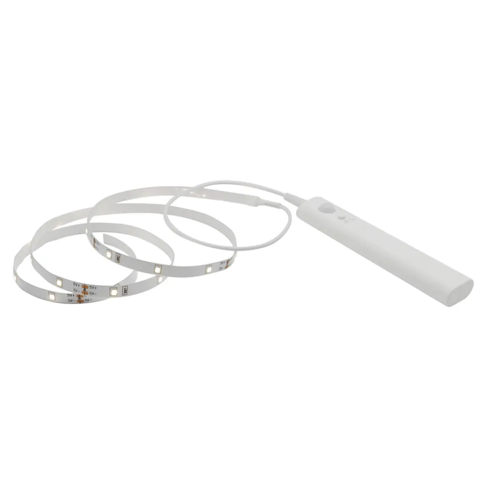 Ruban lumineux à piles à détection Lacerda LED intégrée blanc neutre IP20 130lm 2W L.100cm blanc GoodHome