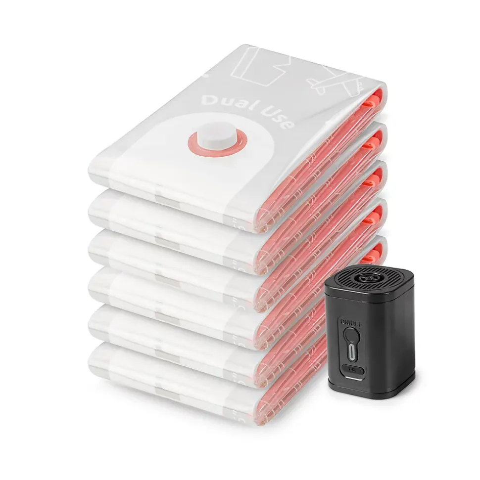 Sac de rangement sous vide taille S vendu par 6 + pompe portable Compactor