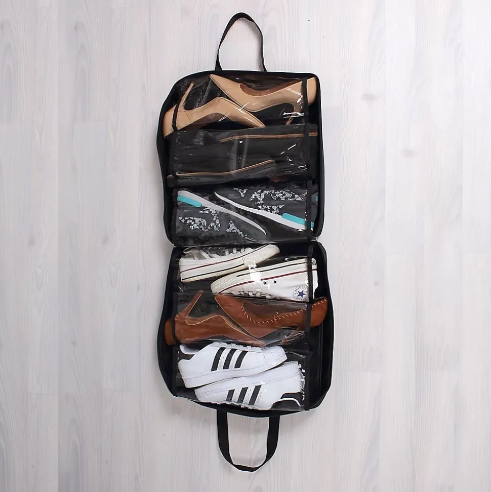 Sac range chaussures noir 6 paires