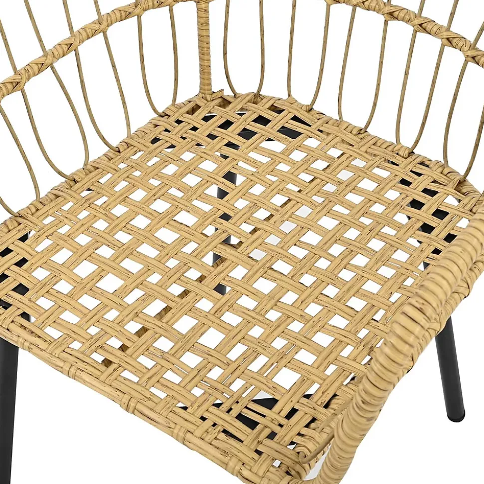 Salon de Jardin 5 Pièces, 2 Chaises, 2 Tabourets, Mobilier Extérieur pour Cours, Terrasses, Balcons, Bords Piscine, Naturel