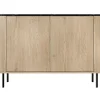 Sansa - buffet bas 139 cm - 2 portes et 1 étagère - plateau effet marbre - Best Mobilier