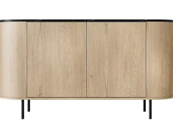 Sansa - buffet bas 139 cm - 2 portes et 1 étagère - plateau effet marbre - Best Mobilier