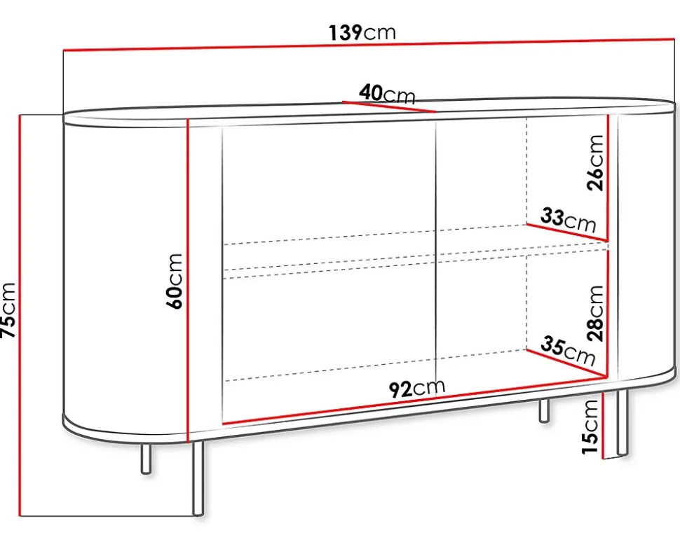Sansa - buffet bas 139 cm - 2 portes et 1 étagère - plateau effet marbre - Best Mobilier