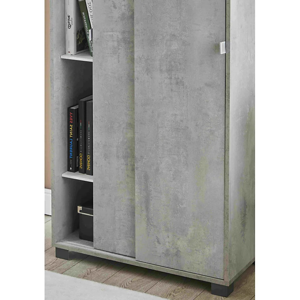 Sarmog Meuble 2 portes coulissantes en kit Blanc