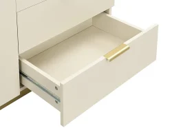 Secrétaire avec 2 porte et 3 tiroirs - MDF et métal - Beige - ERWIN