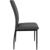 SERGIO - Ensemble Table en MDF et 4 Chaises en Tissu Gris Pieds Métal Noir