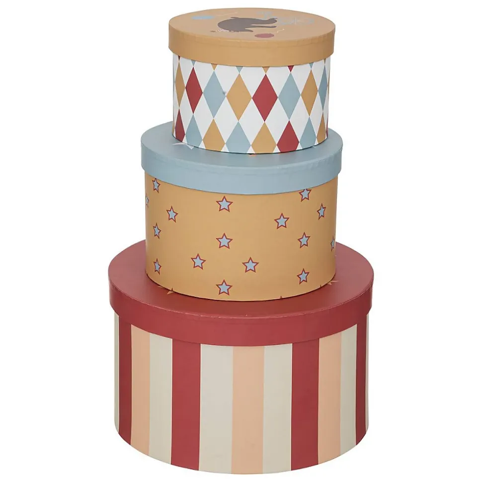 Set de 3 boîtes Circus en carton D15/18/25cm - Atmosphera