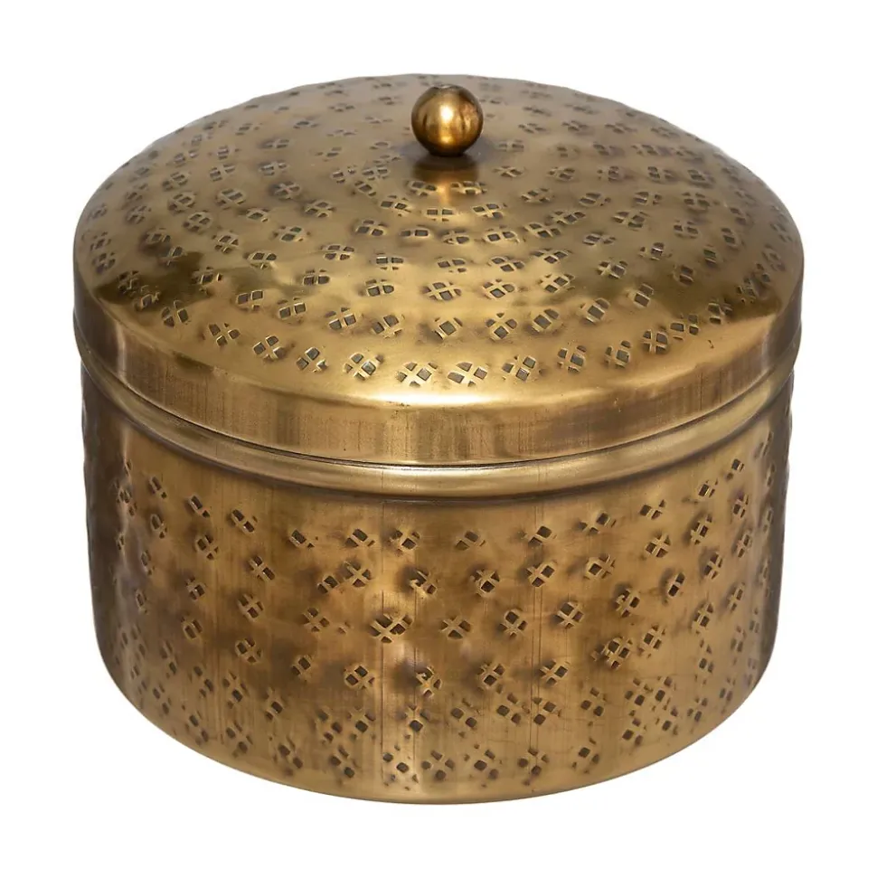 Set de 2 boîtes Oasis - métal - doré - Atmosphera