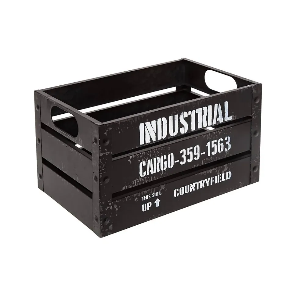 Set de 3 cagettes Indus - métal - noir - Atmosphera