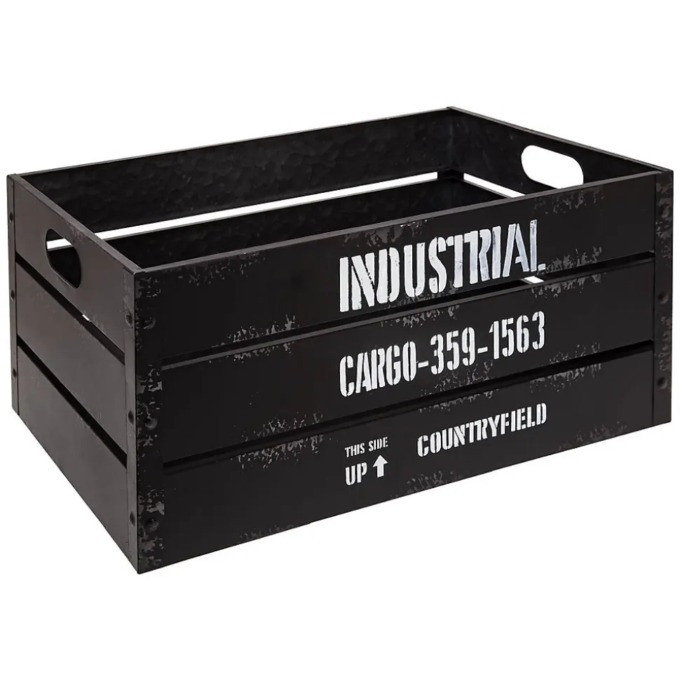 Set de 3 cagettes Indus - métal - noir - Atmosphera