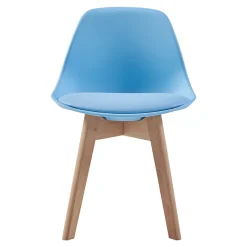 Set de 2 chaises pour enfants Elvdal rembourré en similicuir PU plastique hêtre bleu ciel en.casa