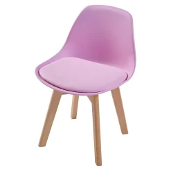 Set de 2 chaises pour enfants Elvdal rembourré en similicuir PU plastique hêtre rose en.casa