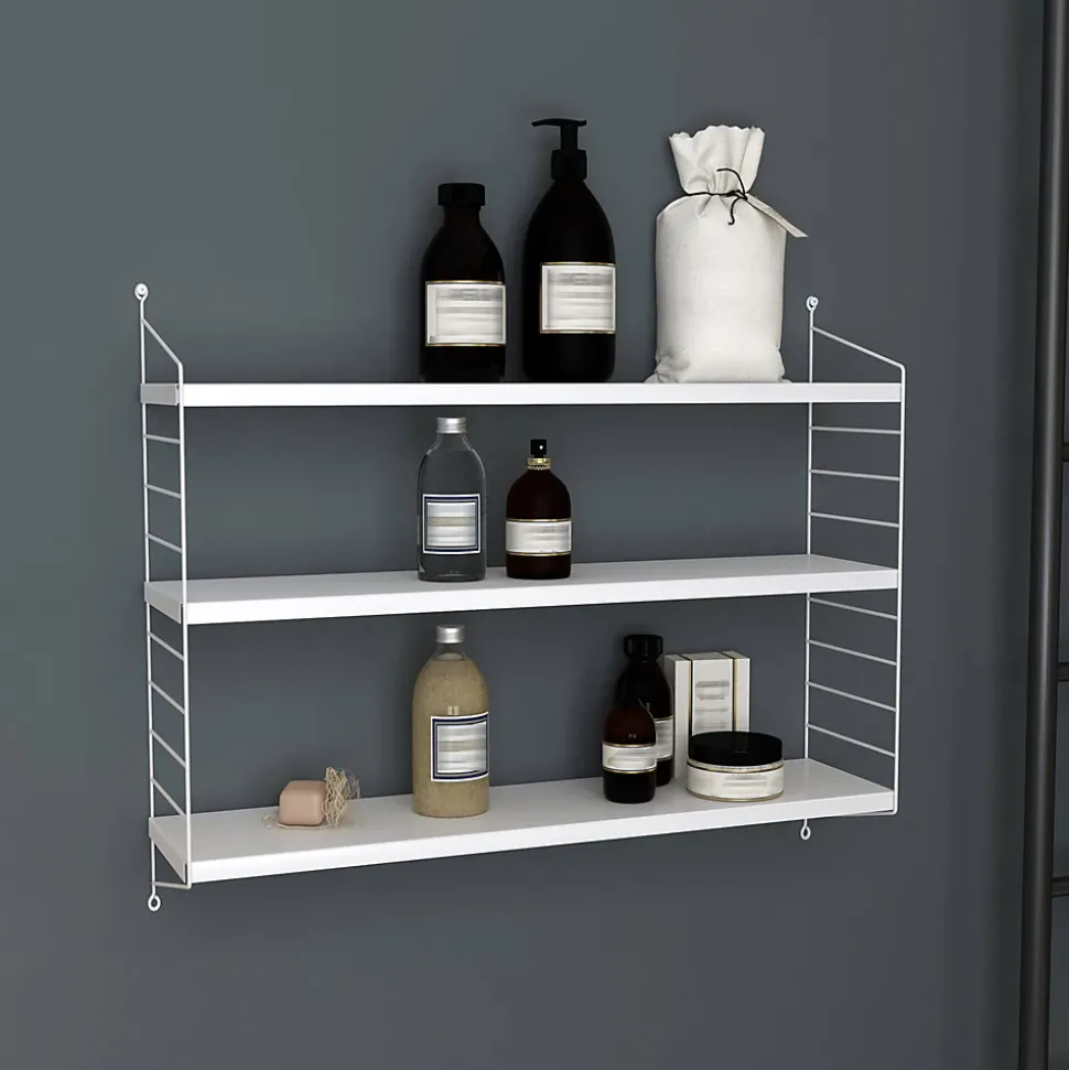 Set de 3 Etagères murales Strängnäs à 3 niveaux modulables 50 x 60 x 15 cm blanc en.casa