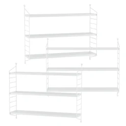 Set de 3 Etagères murales Strängnäs à 3 niveaux modulables 50 x 60 x 15 cm blanc en.casa