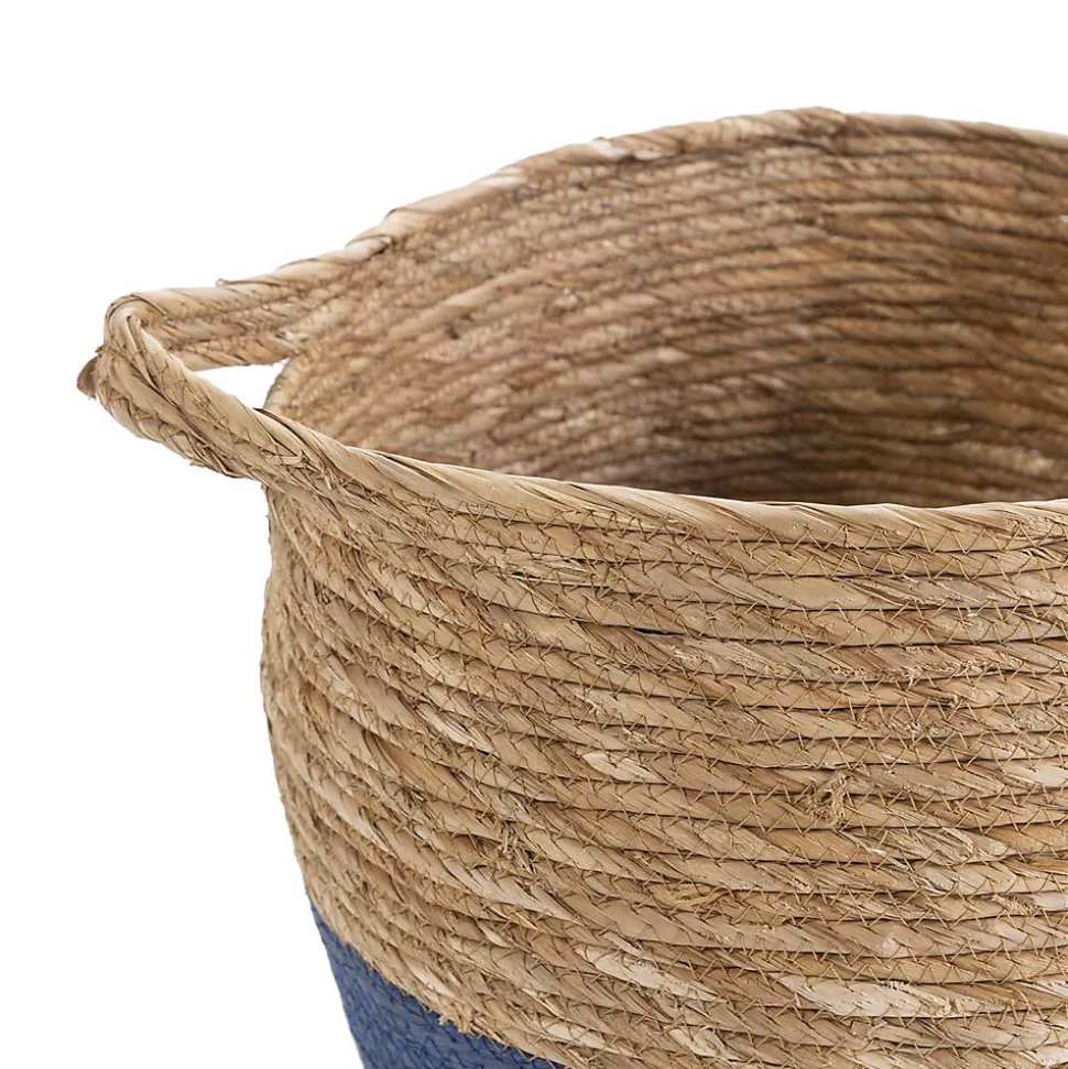 Set de 3 paniers Anxo fibre naturelle, bleu/naturel