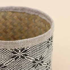 Set de 2 paniers beiges à motifs