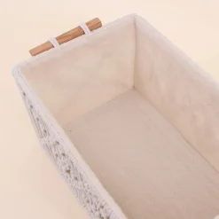 Set de 2 paniers déco tissu macramé