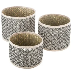 Set de 3 paniers "Nomade" - roseau - Atmosphera