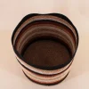 Set de 3 paniers rayé beige, marron en herbes marines