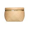 Set de 5 paniers ronds - roseau tressé - sequins dorés - Atmosphera