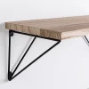 Set de 3 étagères murales Amaro métal noir et bois paulownia