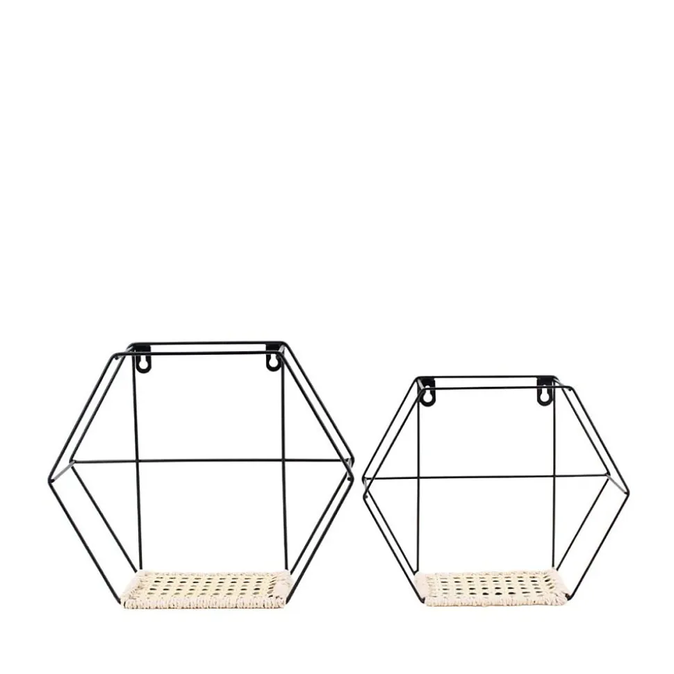 Set de 2 étagères murales hexagonales