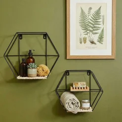 Set de 2 étagères murales hexagonales