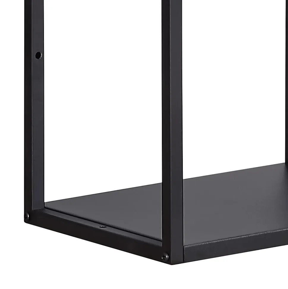 Set de 3 étagères murales Nostened acier 28 x 28 x 20 cm noir en.casa