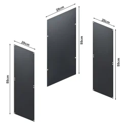 Set de 4 étagères murales Nostened avec fond et panneaux latéraux acier 28 x 28 x 20 cm noir en.casa