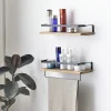 Set de 2 étagères murales Xavi avec porte-serviettes, bois de pin