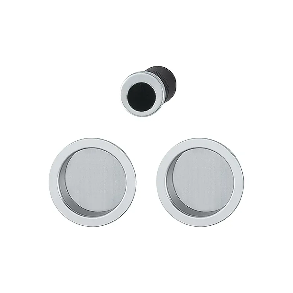 Set pour porte coulissante F94 chromé satiné aveugle - HOPPE - 3947849