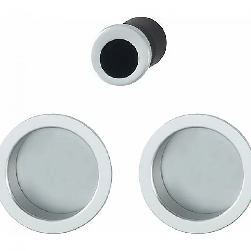 Set pour porte coulissante F94 chromé satiné aveugle - HOPPE - 3947849