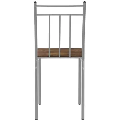 Set table de salle à manger avec 4 chaises 110 cm marron/vintage pieds en acier