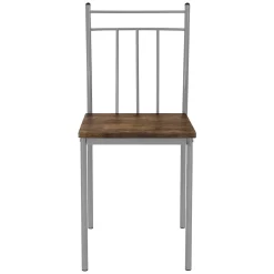 Set table de salle à manger avec 4 chaises 110 cm marron/vintage pieds en acier