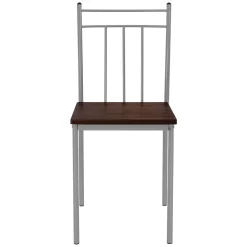 Set table de salle à manger avec 4 chaises 110 cm marron/chêne foncé MDF/acier