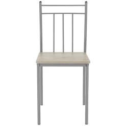 Set table de salle à manger avec 4 chaises 110 cm chêne clair pieds en acier