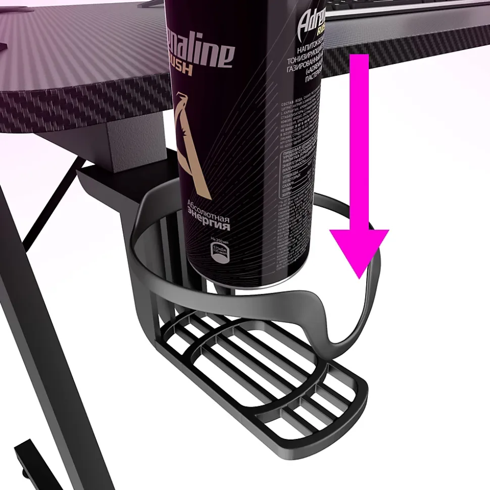 Shigeru - Bureau Gaming d'Angle 140x99x76 cm avec LED en MDF et Métal Noir