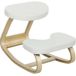 Siège ergonomique - siège assis-genoux - chaise assis genoux grand confort - bois bouleau tissu beige clair